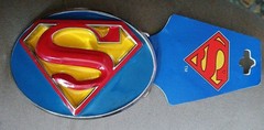 DC Comics SUPERMAN 3D Logo Metal/Enamel BELT BUCKLE!! RARE OOP!! GPGA DESIGNS!!!