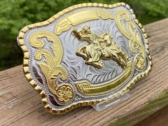 Official Champion Rodeo Bull Riding Large Belt Buckle Stamped WMG