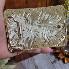 Horse Western Belt Buckle Rose Tone And Silver Rare Piece With Details Cowboy
