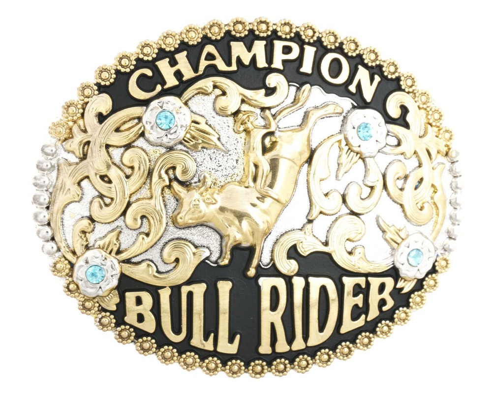 Champion Cowboy Bull Rider Western Metal Belt Buckle