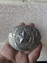 Silver Metal Belt Buckle State Of Texas Lone Star Western Fashion Cowboy