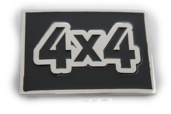 Men Women Belt Buckle Silver Black Metal Hip Hop 4X4 Four By Four Large Size