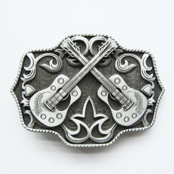 Western Country Cross Guitar Music Metal Belt Buckle