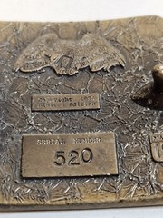 VTG Deer Hunting Belt Buckle 1976 Rectangle 3.25 By 2.25 in Number 520 Made USA