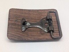Vintage Unbranded 1776-1976 Wood Belt Buckle with Metal Liberty Bell & Dates