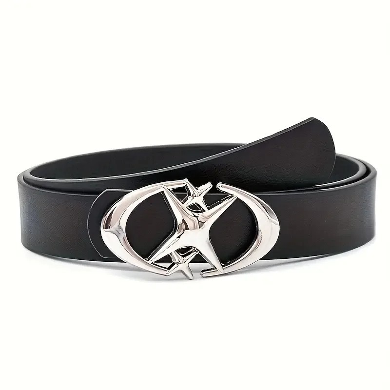 Stylish Oval Cross Metal Buckle Belt – Durable, Simple, and Universally Compatib