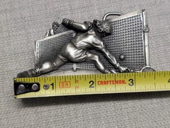 vintage TENNIS belt buckle 70s 80s bjorn borg mcenroe USA made WESTERN bergamot