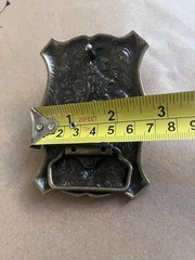 New Ancient Gold Patina Western Cowboy Belt Buckle Symmetrical Bull Head Buckle