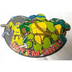 TMNT Teenage Mutant Ninja Turtles Belt Buckle GIVE &lsquo;EM SHELL! 2012 adult viacom