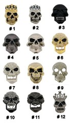 Skull Belt Buckle Men Women Blinged Out Gold Metal Halloween Party Costume Big