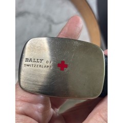 Bally of Switzerland Mens Black Leather Belt with Embossed Logo Buckle size M/38