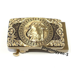 Solid Brass « Goat » Belt Buckle Automatic Belt Buckles Fits For 35mm Wide Belt