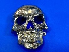 Skull Head with Rhinestone Teeth Halloween Gothic Punk Belt Buckle by Rock Rebel