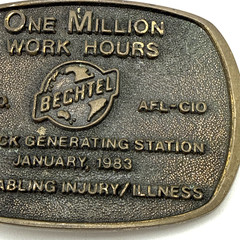 Vintage 1983 LIMERICK Generating Station Bechtel AFL-CIO Belt Buckle BTS Safety