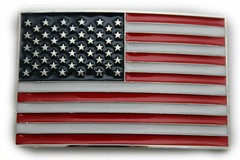 Men Women Silver Metal Western Belt Buckle United States America Flag USA Army