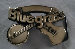 BLUEGRASS BLUE GRASS COUNTRY MUSIC SOLID BRASS BELT BUCKLE 1980 BARON BUCKLES