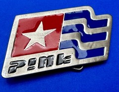 Flag Logo Emblem Star Cutout Belt Buckle