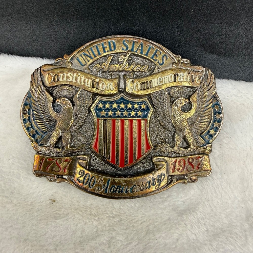 Vintage United States 200th Anniversary Belt Buckle 1787 1987