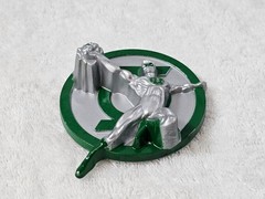 Green Lantern Metal Belt Buckle Silver Toned Green Enamel Superhero 3&Prime;