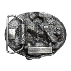 Vtg 1984 Siskiyou Pewter Belt Buckle Native American Warrior Horse Tribute R-29