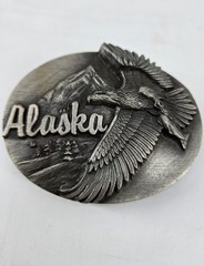 Vintage Alaska Bald Eagle Pewter Belt Buckle Siskiyou Buckle Co Americana 1990