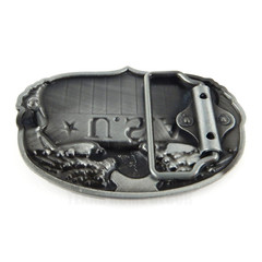 American Flag Eagle Belt Buckle Antique Silver Color Enamel Fits 1.5&Prime; Belts