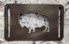 GRIP6 BELT BUCKLE – BISON / AMERICAN BUFFALO – RUSTIC HAND PAINT – 1.5 INCH WIDE