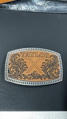 Custom Personalized Belt Buckle with Name Or Logo Engraved On Leatherette New 2