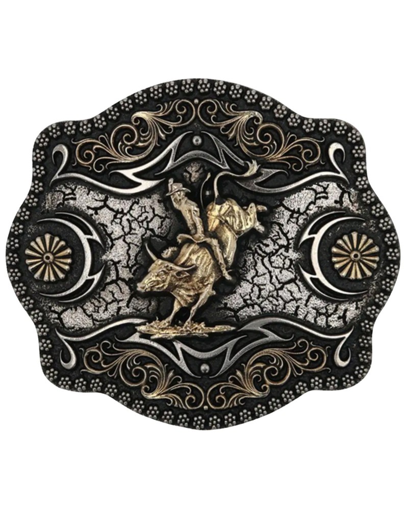 Montana Silversmiths Men&rsquo;s Men'S A-Blaze Filigree Framed Bull Rider Belt No