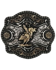 Montana Silversmiths Men&rsquo;s Men'S A-Blaze Filigree Framed Bull Rider Belt No