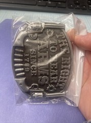 NEW &lsquo;The Right to Bear Arms Since 1789&rsquo; Western Style Metal Belt Buckle/China.