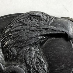Vintage 90s Eagle Western Cowboy Belt Buckle Siskiyou Pewter 1990 USA