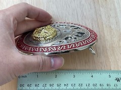 Western Buckle Oval Gold Silver Red Lone Star Texas Cowboy 2 » Hebillas Vaqueras