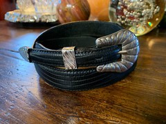 Wage James Reid style XL Sterling Silver overlay Belt buckle set 35-37