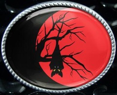 Vampire Bat Halloween Moon Silhouette Handmade Belt Buckle