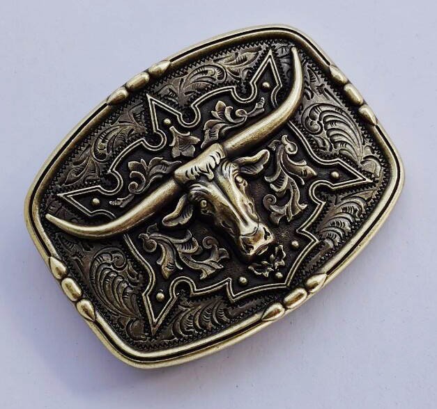 Western Cowboy Zinc Alloy Belt Buckle Classic Bull Head Belt Buckle