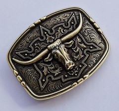 Western Cowboy Zinc Alloy Belt Buckle Classic Bull Head Belt Buckle