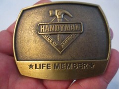 VINTAGE HANDYMAN LIFE MEMBER BELT BUCKLE – CLUB OF AMERICA – GW-14