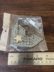 Famous Stars And Straps Belt Buckle Black/ Clear Rhinestones