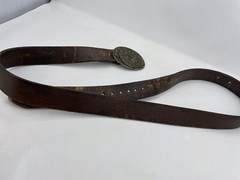 Tony Lama The Great State of Montana Belt Buckle Solid Brass And Leather Belt
