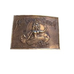 Vintage Anheuser Busch Budweiser Brass Buckle Lady of the Lake St Louis B-168