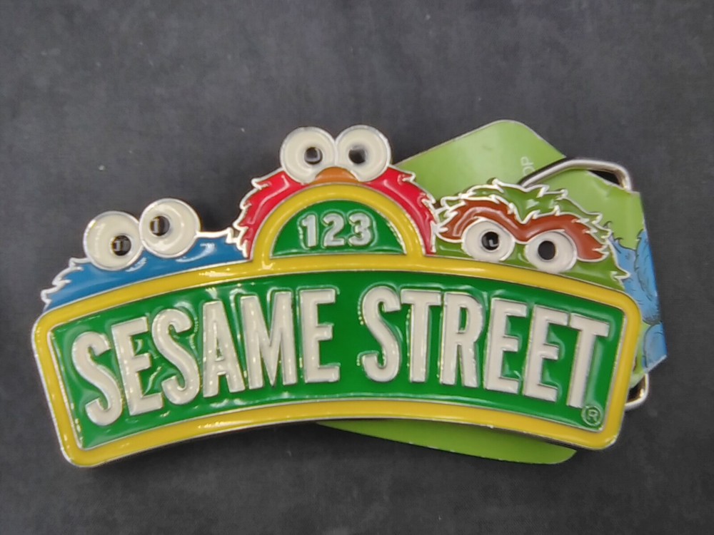 New 123 Sesame Street Metal Belt Buckle ~ 1.25&Prime; belt wide – 2011