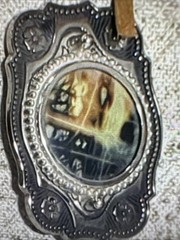 Western Unisex Silver Tone Polished Natural Genuine Stone Rope Belt Buckle