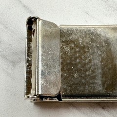 Silver Tone Web Clamp Military Style Slide Belt Buckle Simple Basic Unisex