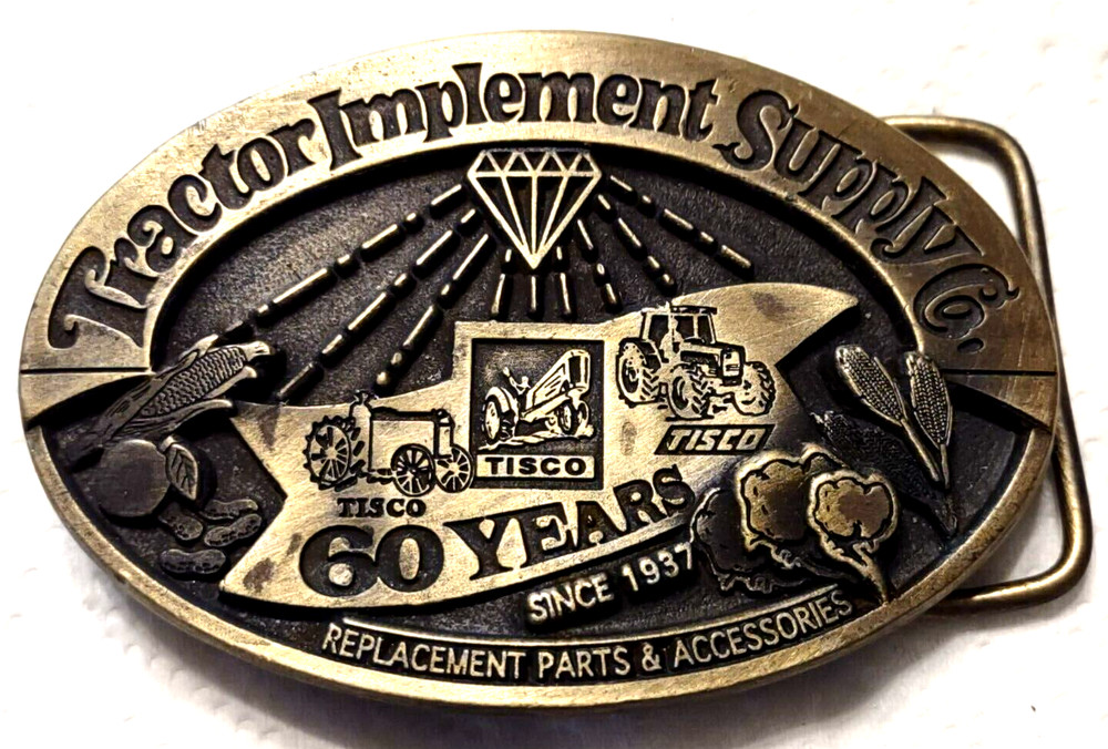 Tisco Tractor 60th Anniversary Belt Buckle VTG 1937-1997 Cast Brass Ltd Ed Farm