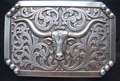 Nocona Vintage Looking Western Longhorn Belt Buckle 37596