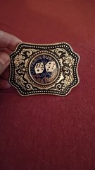 Rare Vintage Circus Circus Las Vegas Gambling Dice Country Western Belt Buckle