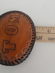 LEATHER BELT BUCKLE WITH NAME TOM