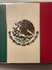 Mexican Flag Belt Buckle Vintage: New, Gear Condition, 4” By 2”, Great Details