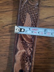 Vintage Belt Buckle Bull Head With Top Grain Leather Eagles Brown Belt
